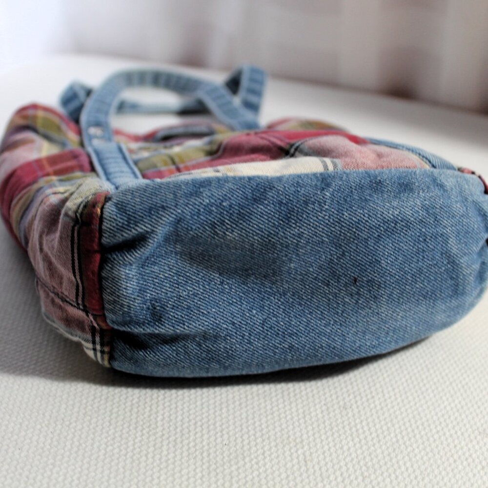 Longaberger Homestead Mini Tote Plaid & Denim - Picture 10 of 10